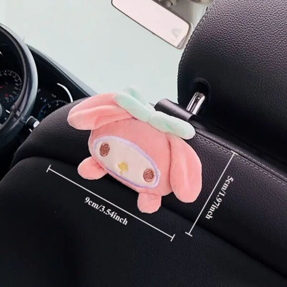 Set Of 2 Hello Kitty & Pompompurin Car Headrest Hooks Purse Holder - Picture 3 of 4